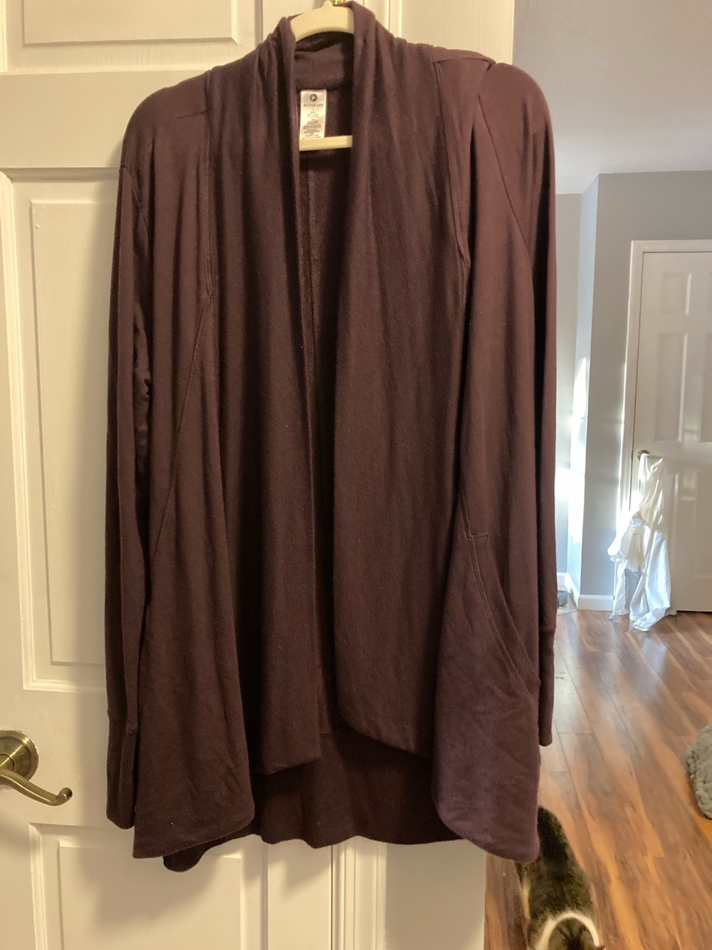 Active Life Open-Front Cardigan Jacket - Plum